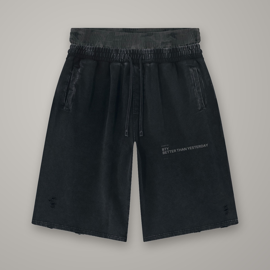 Short Large Délavé Déchiré — short BTY Concept, streetwear athlétique