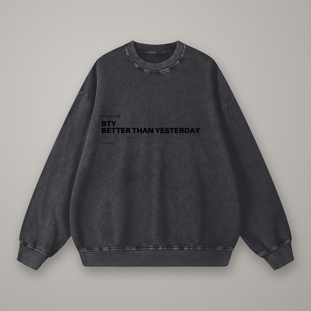 Sweat Oversize Délavé Neige — sweat BTY Concept, streetwear athlétique