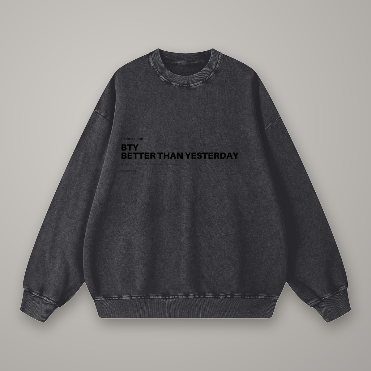 Sweat Oversize Délavé Neige — sweat BTY Concept, streetwear athlétique