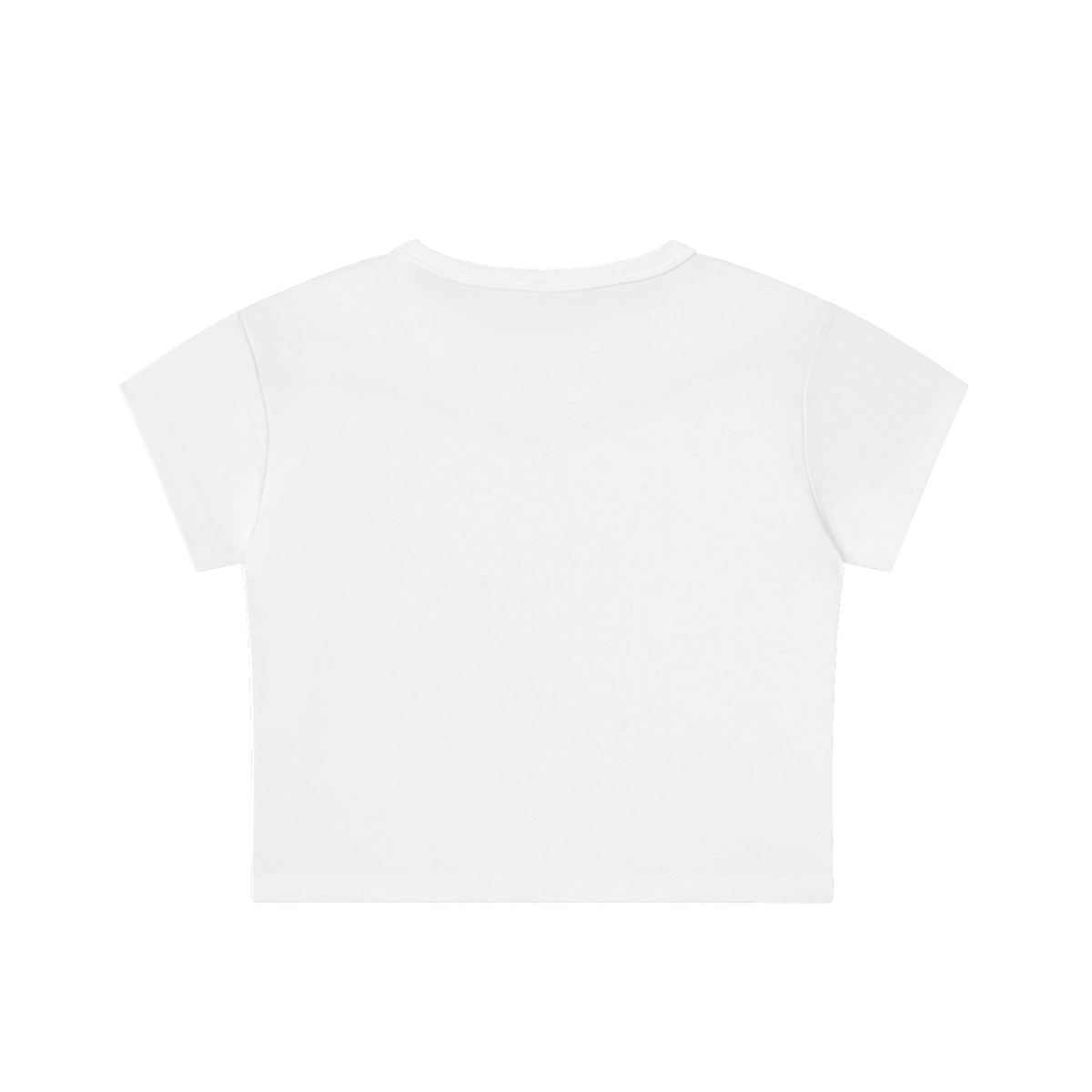Crop Tee Délavé Neige — Glyphe Blanc