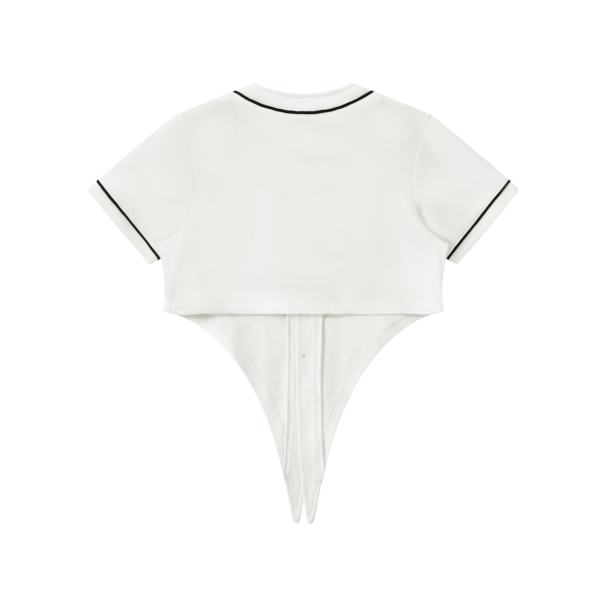 Crop Jersey Baseball Passepoilé