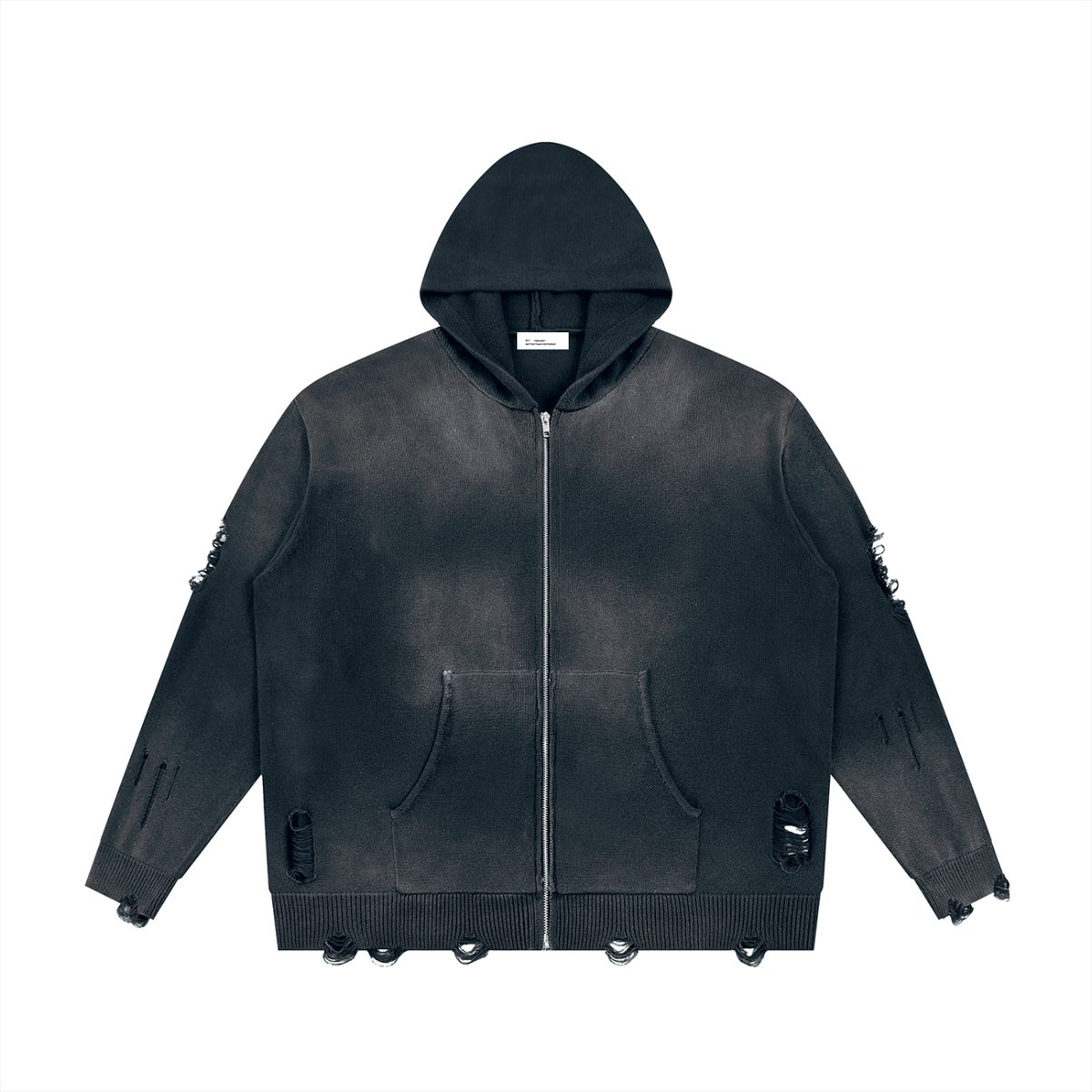 Hoodie Zippé Maille Destroy — Étendard