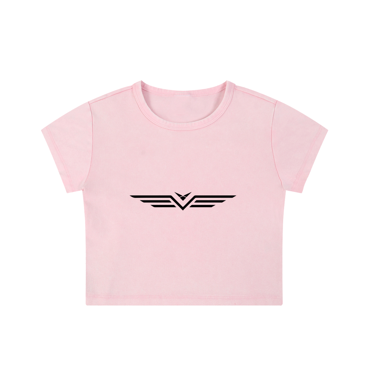 Crop Tee Délavé Neige — Glyphe Noir