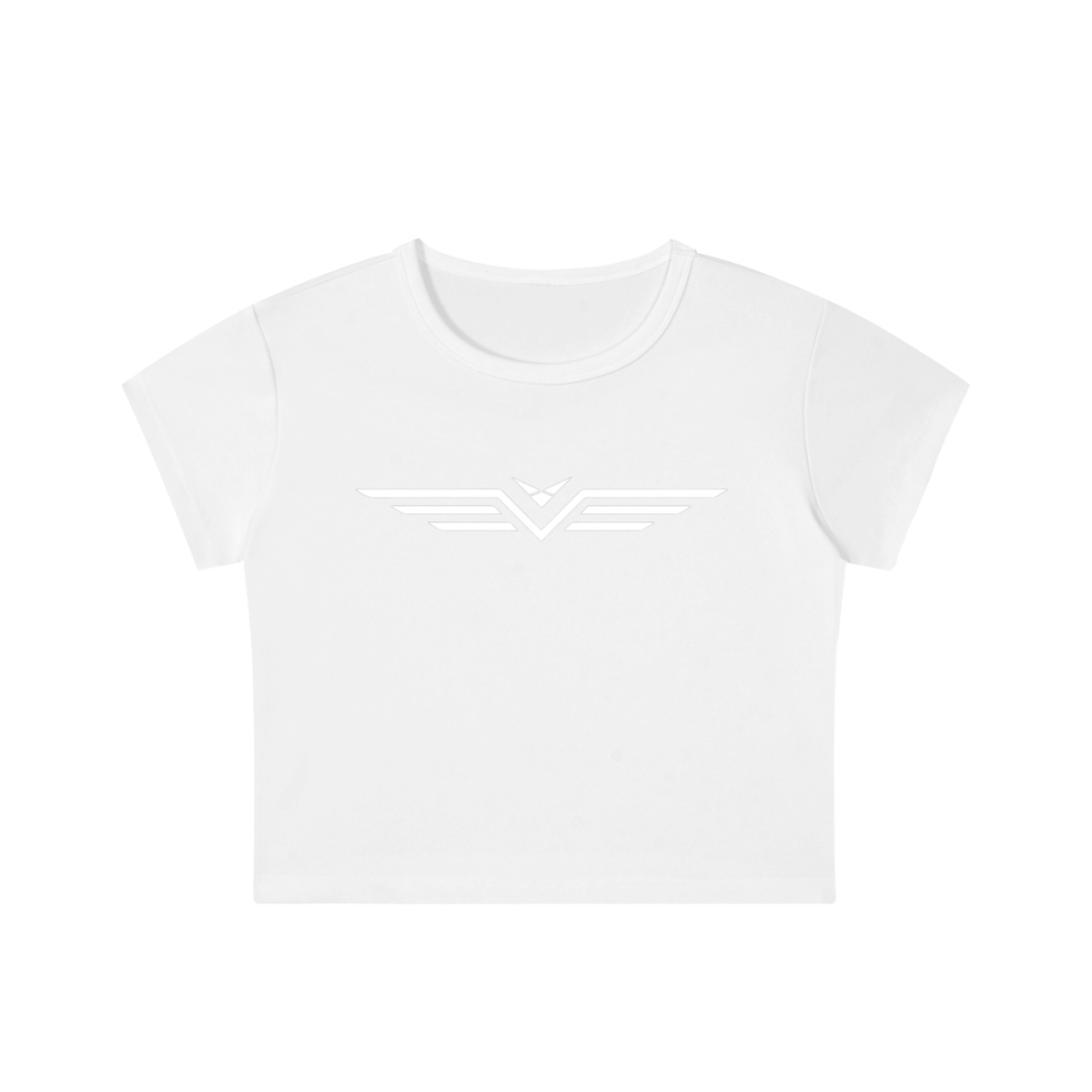 Crop Tee Délavé Neige — Glyphe Blanc