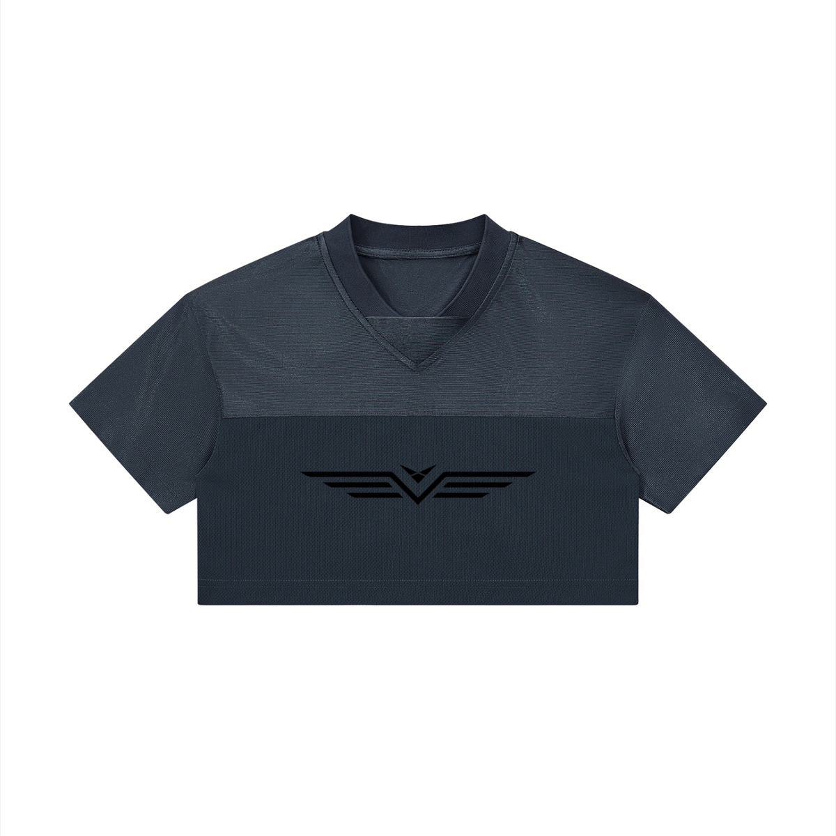 Crop Jersey Col V Ajouré