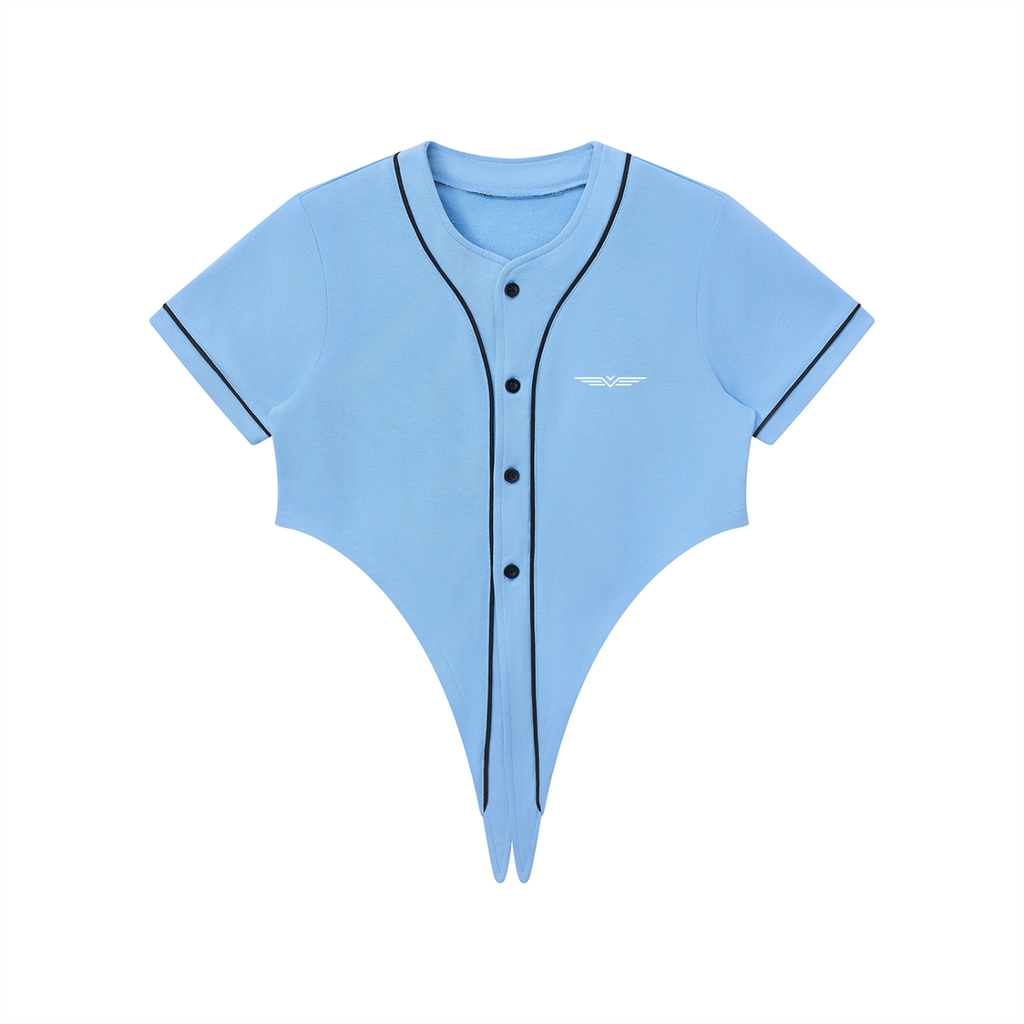 Crop Jersey Baseball Passepoilé