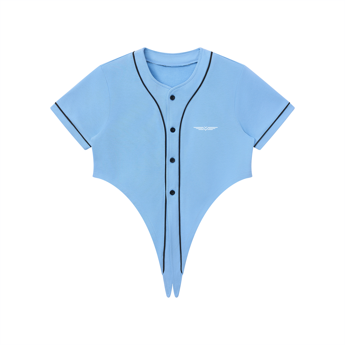 Crop Jersey Baseball Passepoilé