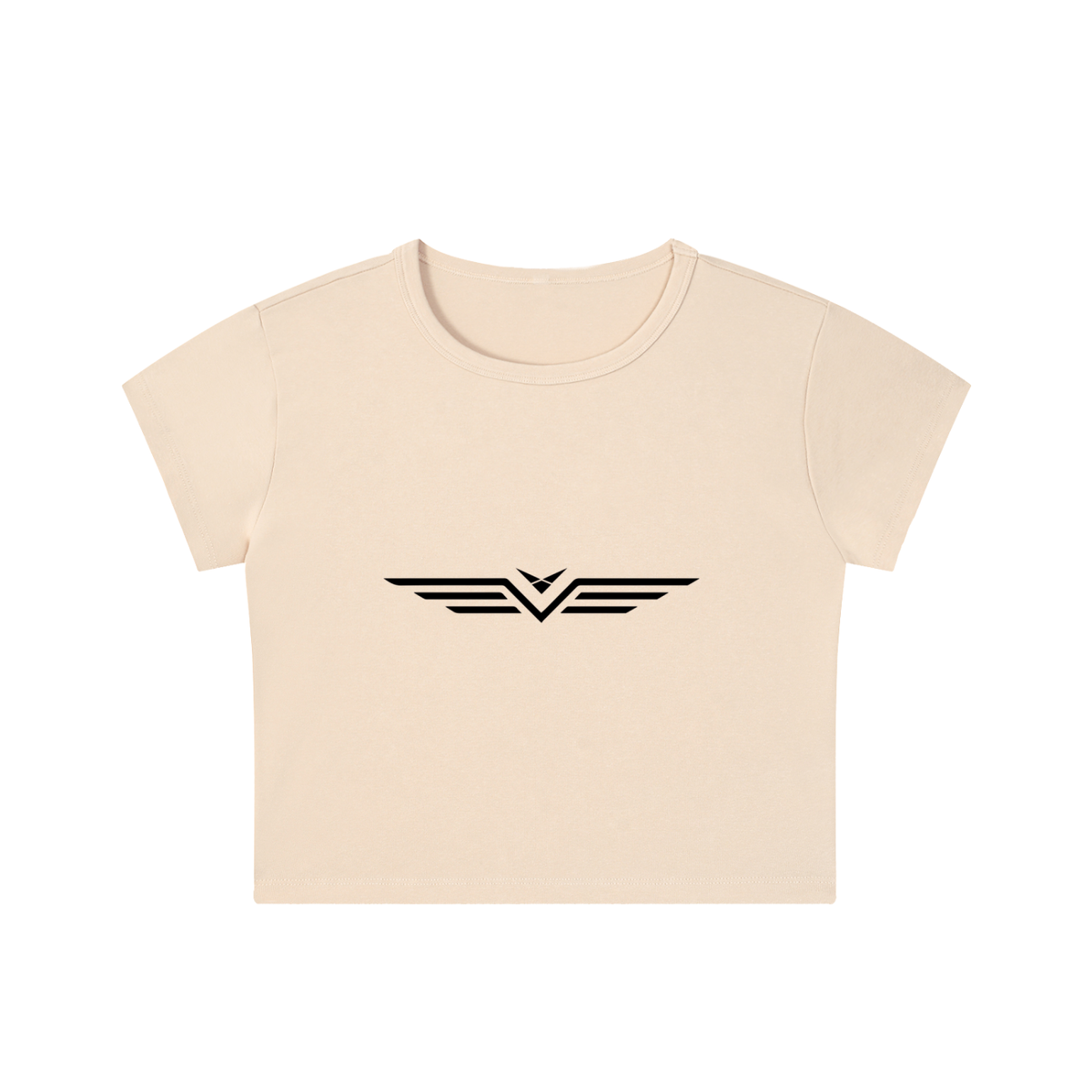 Crop Tee Délavé Neige — Glyphe Noir