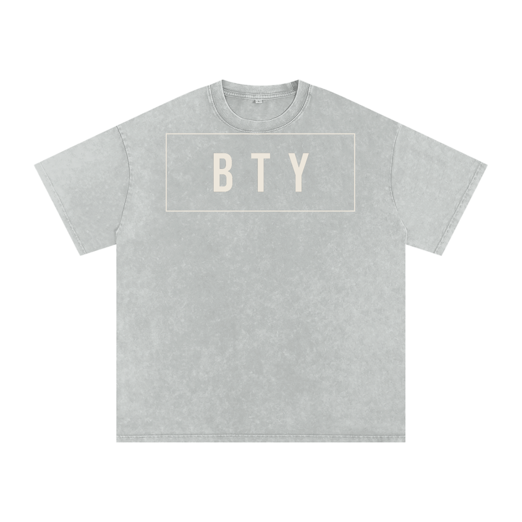 Tee Oversize Délavé Neige — Cadre