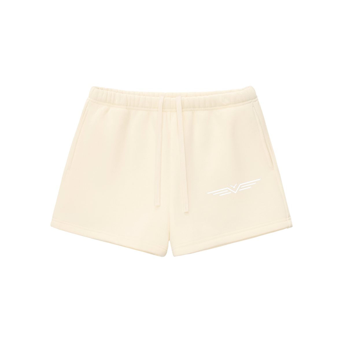 Short Molleton à Cordon — Glyphe Blanc