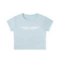 Crop Tee Délavé Neige — Glyphe Blanc