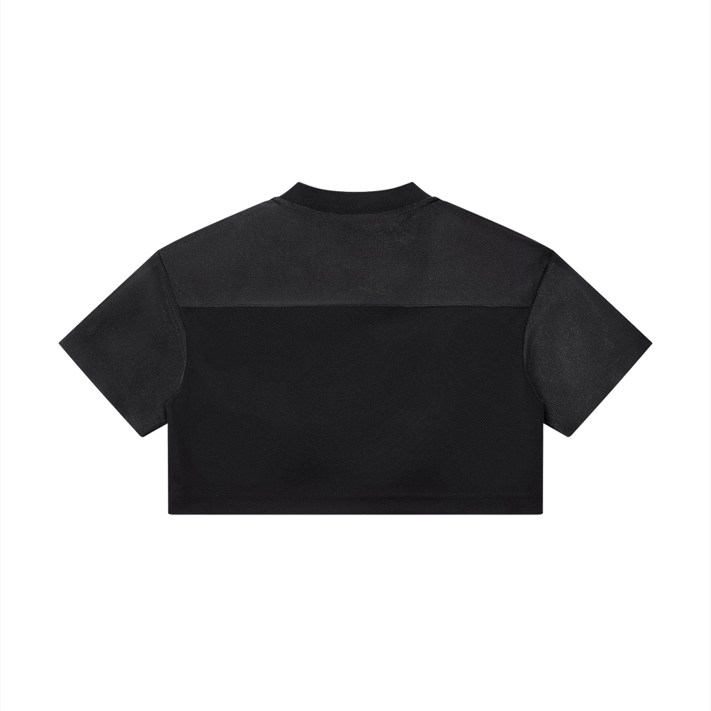 Crop Jersey Col V Ajouré