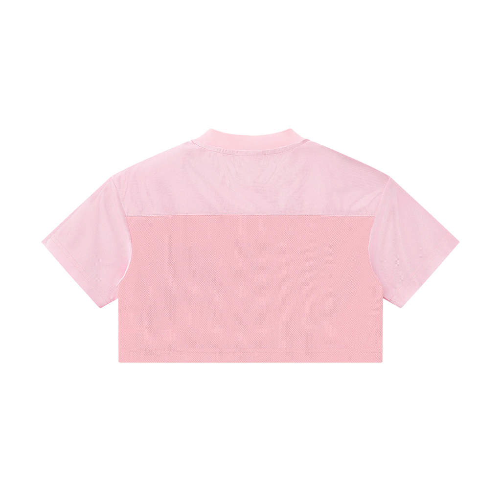 Crop Jersey Col V Ajouré