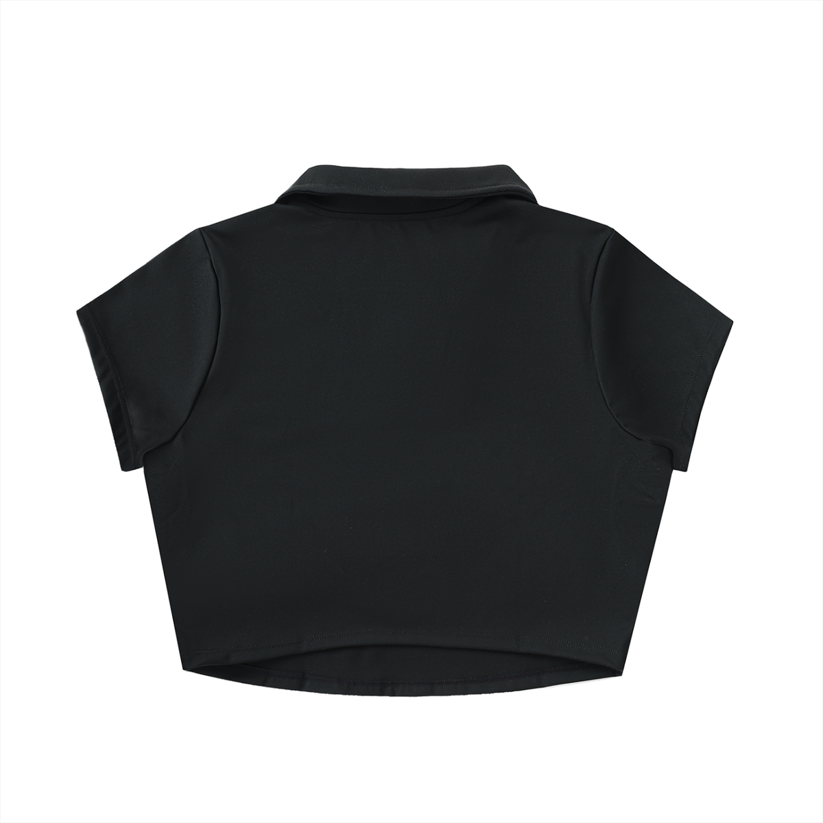 Crop Polo Col V — Signature Rouge
