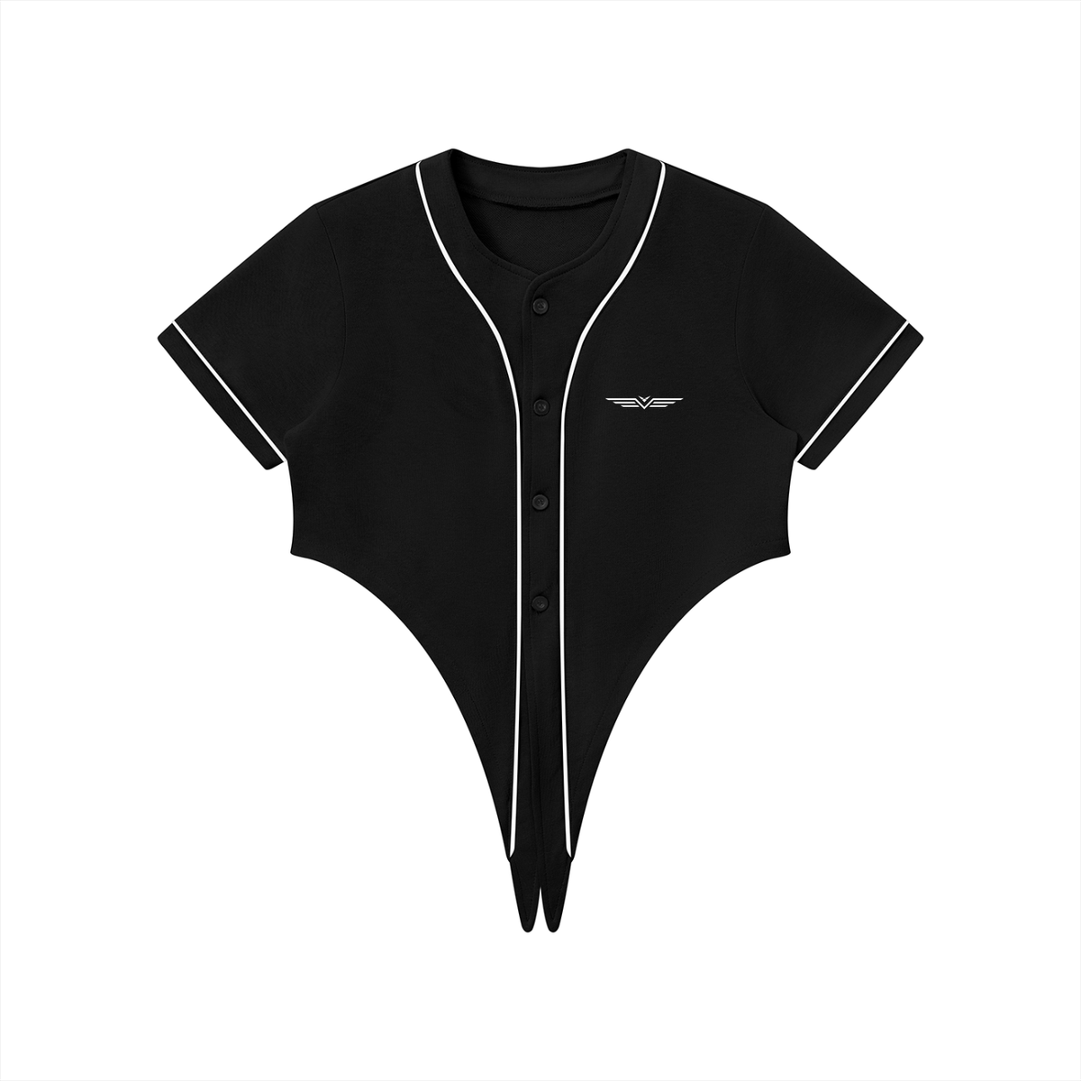 Crop Jersey Baseball Passepoilé